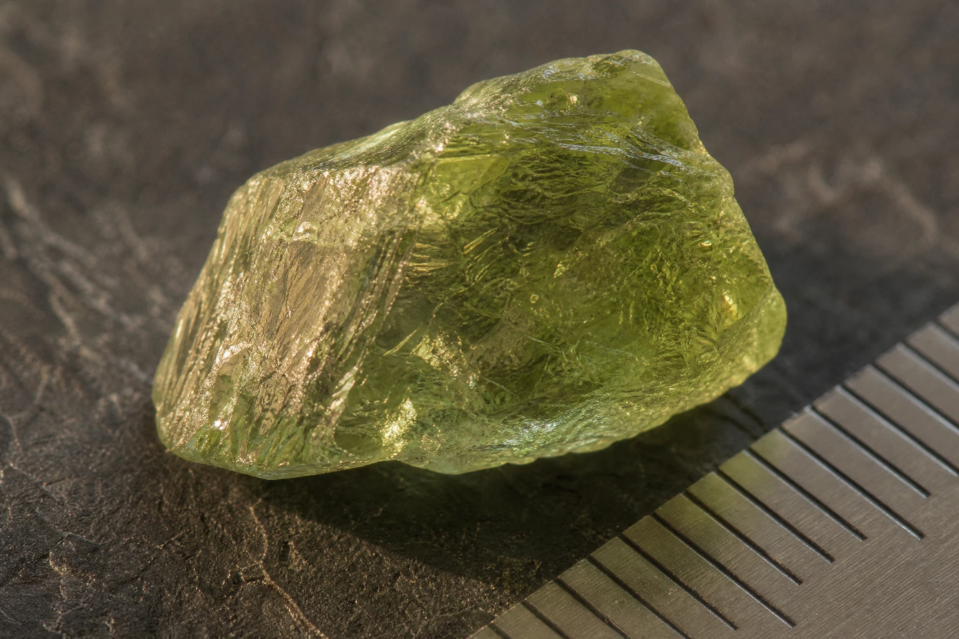 Rough tsavorite crystal — Soft Sage & Yellow-Green